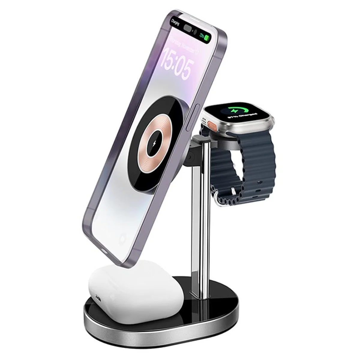 БЗУ WIWU Wi-W003 3 in 1 wireless charger Black