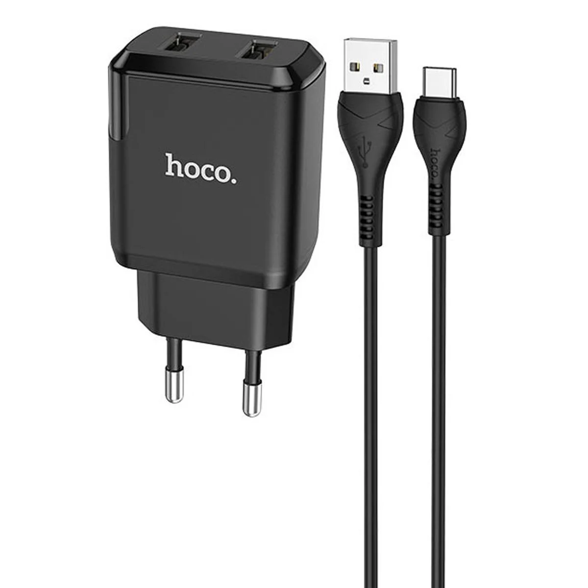СЗУ HOCO N7 (2USB/2,1A) + USB - Type-C Черный
