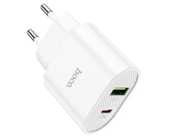 СЗУ HOCO C95A PD 20W+QC3.0 (1USB/Type-C/3A) Белый