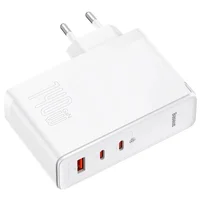 СЗУ Baseus GaN5 Pro 2Type-C+USB 140W EU (with Type-C to Type-C 140W (1m)) (CCGP100201) White