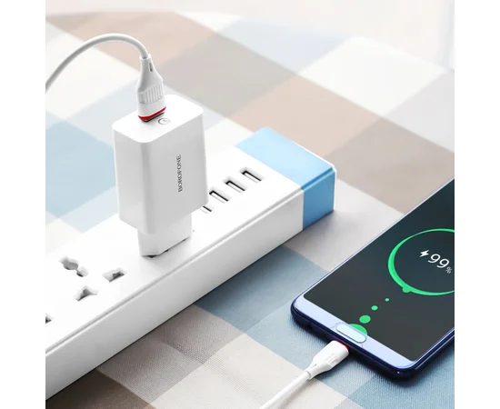 СЗУ Borofone BA21A Long journey QC3.0 (1USB/3A) + Type-C Белый