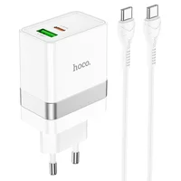 СЗУ Hoco N21 Topspeed PD30W+QC3.0 (1USB/1Type-C/3A) + Type-C + Type-C White