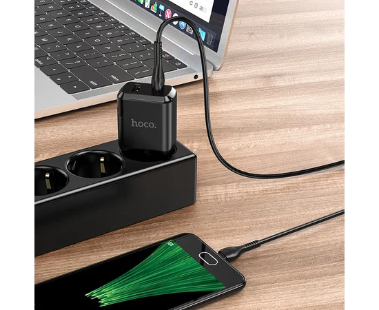 СЗУ HOCO N7 (2USB/2,1A) + USB - MicroUSB Черный
