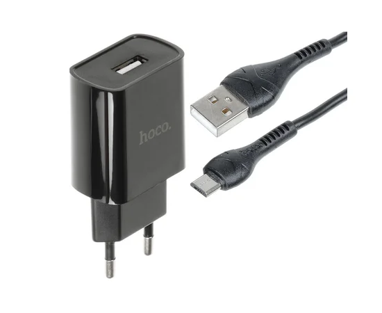 СЗУ Hoco DC20A (1USB/2.1A) + MicroUSB Черный