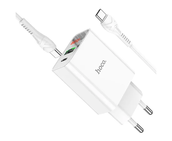 СЗУ HOCO C100A PD20W+QC3.0 + Type-C to Type-C White