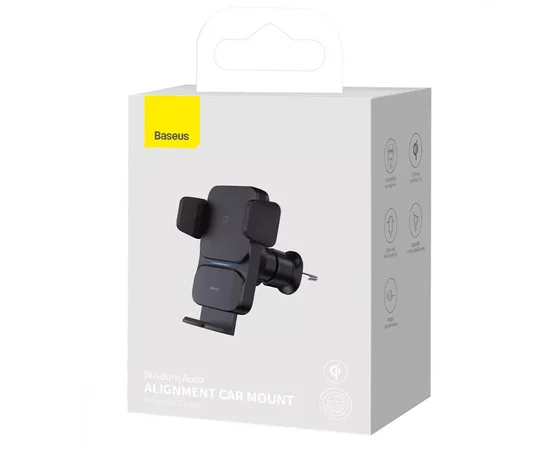 Автодержатель с БЗУ Baseus Wisdom Auto Alignment (QI 15W) (Air Outlet base) (CGZX000001) Black