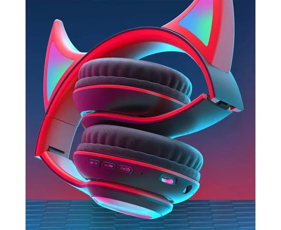 Накладные беспроводные наушники Devil's Horn STN-29 Black / Red