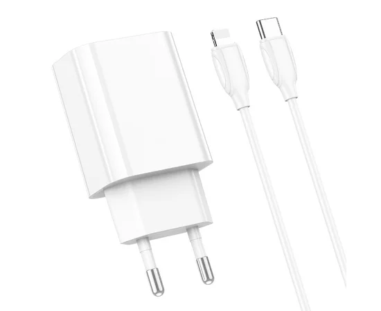 СЗУ Borofone BA65A Single port PD20W + Type-C + Lightning Белый