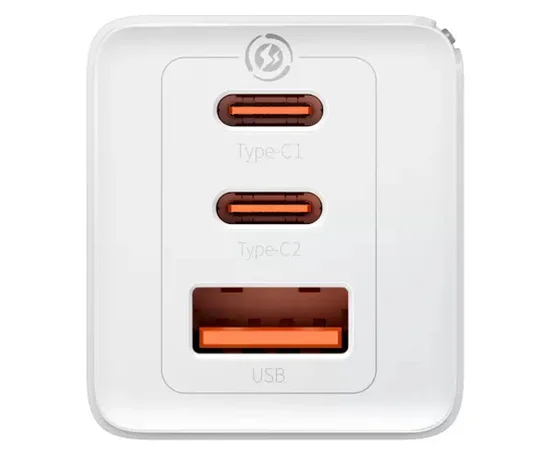 СЗУ Baseus GaN5 Pro 65W 2Type-C+USB 100W EU (CCGP12020) White