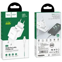СЗУ HOCO N2 (1USB/2.1A) + USB - Lightning Белый