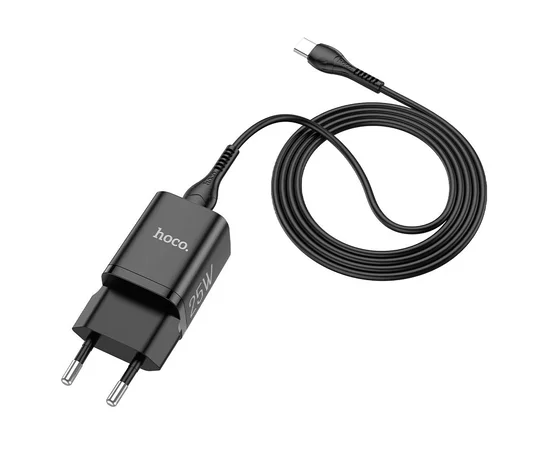 СЗУ HOCO N19 Rigorous PD25W 1Type-C + cable Type-C to Type-C Черный