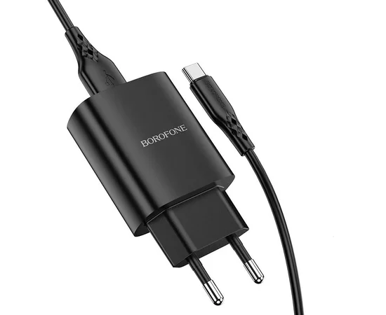 СЗУ Borofone BN1 (1USB/2.1A) + Type-C Черный