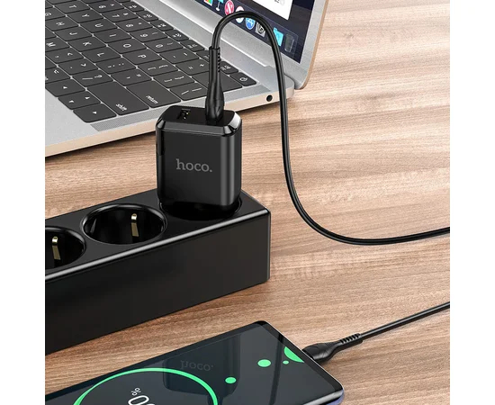СЗУ HOCO N7 (2USB/2,1A) + USB - Type-C Черный