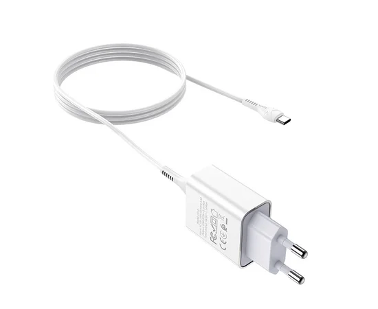 СЗУ HOCO C81A (1USB/2.1A) + Type-C Белый