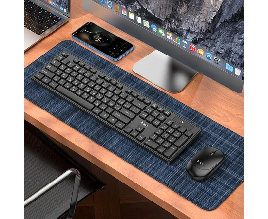 Набор клавиатура (кир.) + мышь Hoco GM17, беспроводной Черный