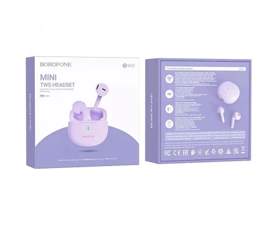 Беспроводные TWS наушники BOROFONE BW33 Dream Purple