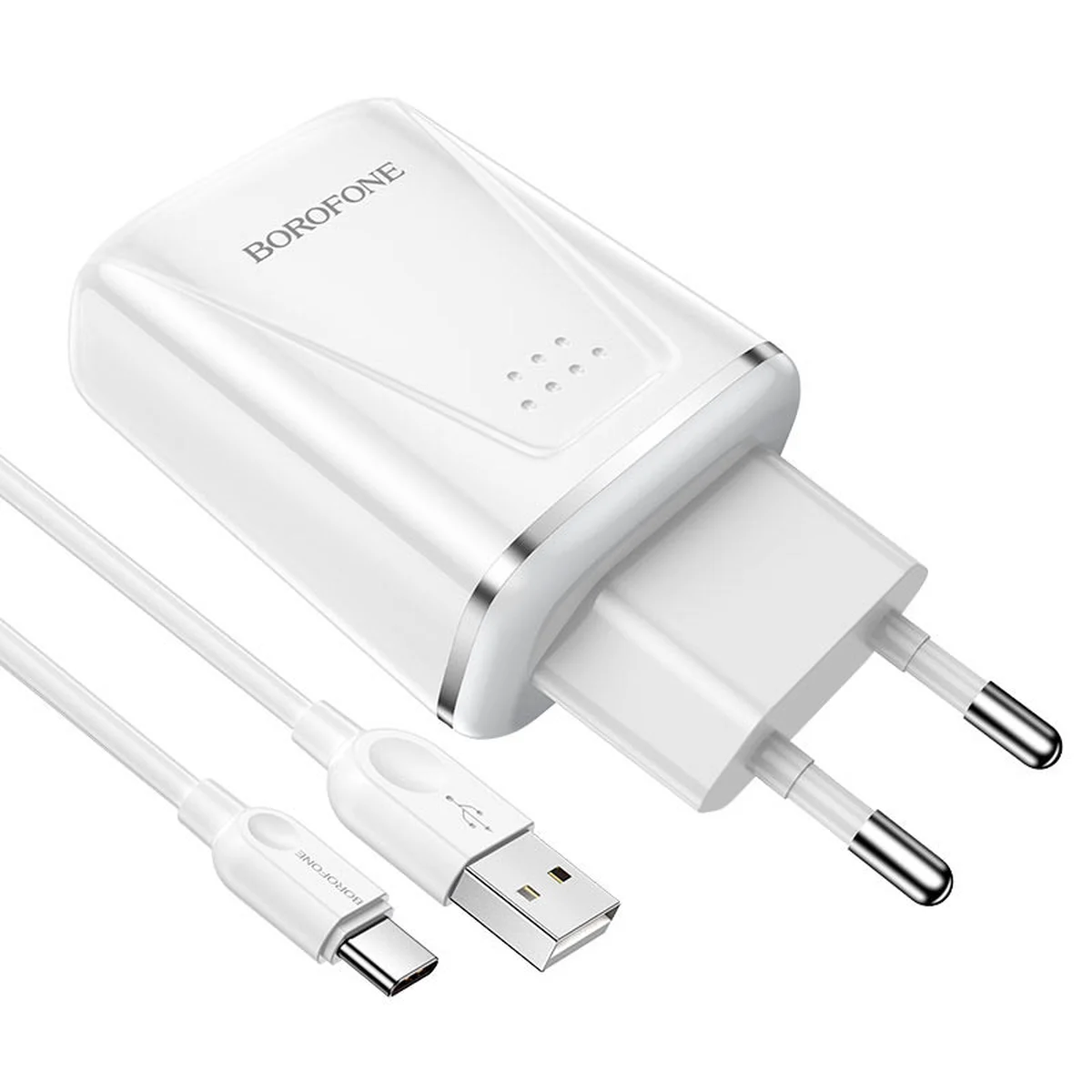СЗУ Borofone BA54A Wide road QC3.0 (2USB) + Type-C White