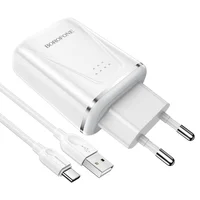 СЗУ Borofone BA54A Wide road QC3.0 (2USB) + Type-C White