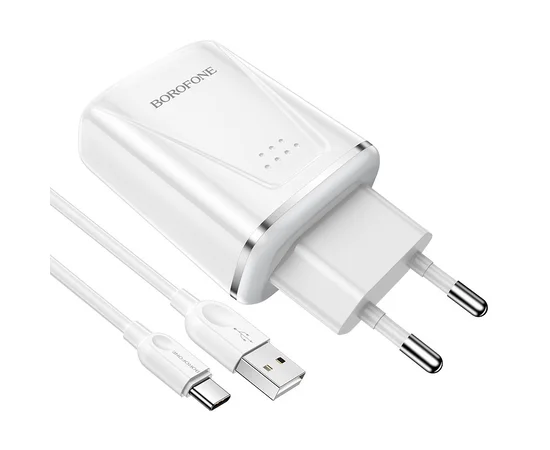 СЗУ Borofone BA54A Wide road QC3.0 (2USB) + Type-C White