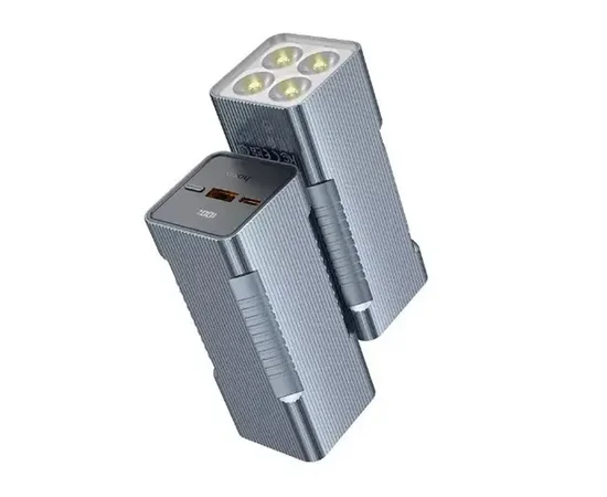 Портативное зарядное устройство Power Bank Hoco Q15 Flashlight 22.5W 10000 mAh Metal gray