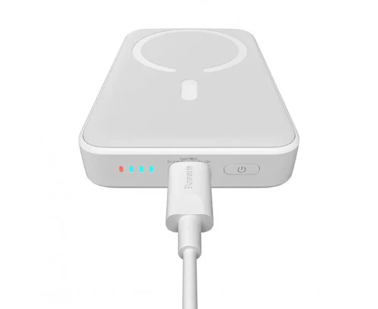 Портативное зарядное устройство Power Bank Baseus Magnetic Mini 20W c БЗУ 10000 mAh (PPCX070001) White