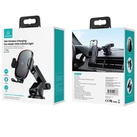 Автоутримувач із БЗУ Usams US-CD187 15W with Colorful Light Black