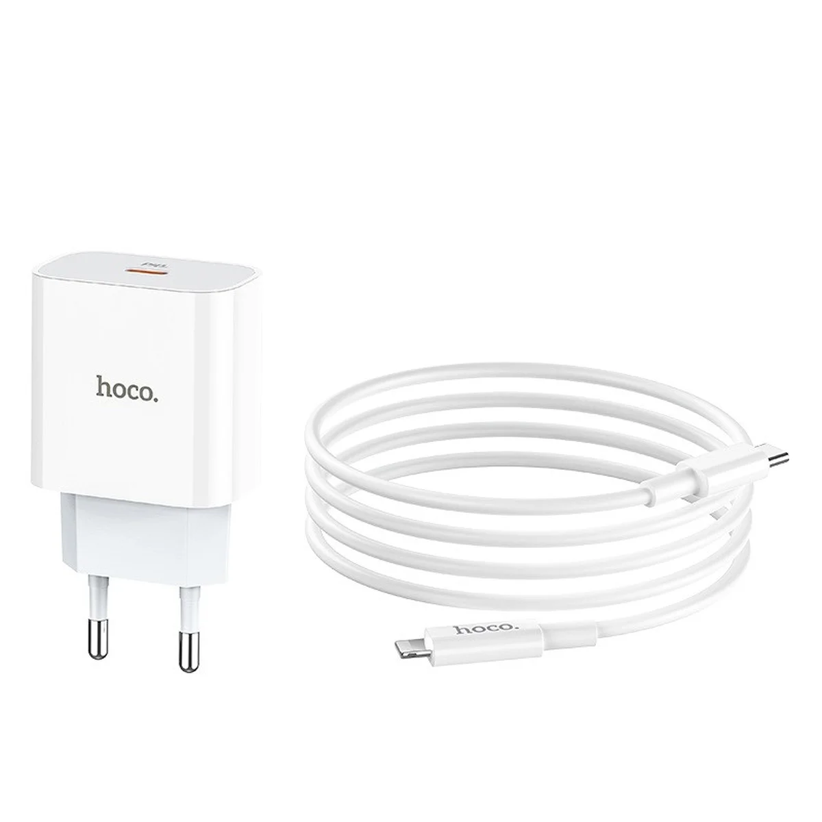 СЗУ Hoco C76A (1USB/PD) + Type-C to lightning Белый