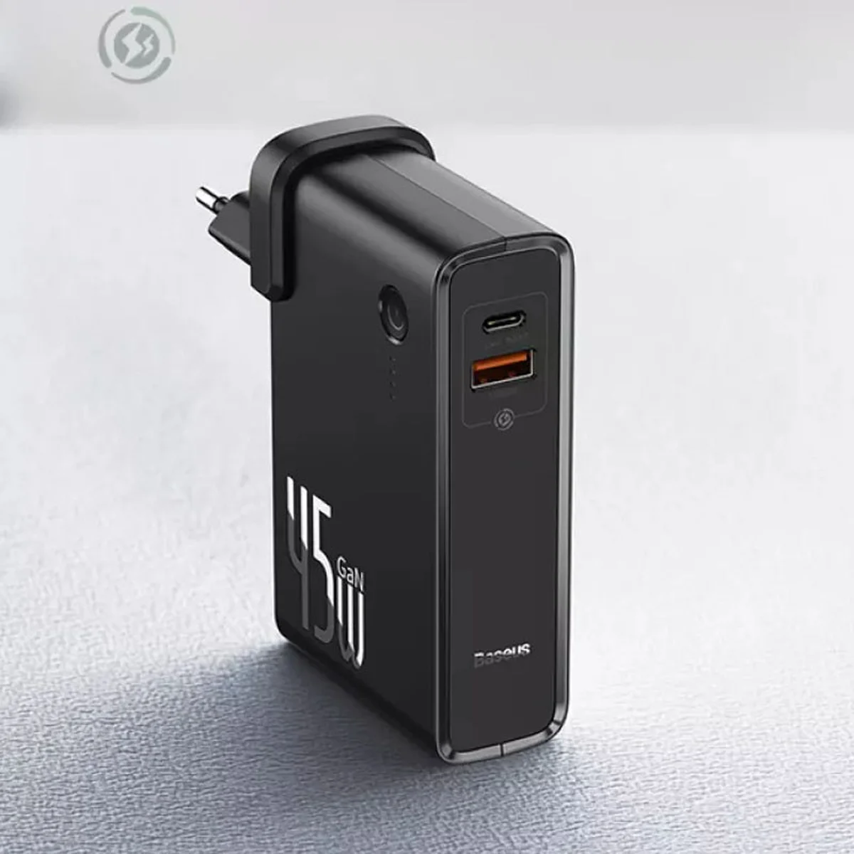 СЗУ + Power Bank 2in1 Baseus GaN QC (Type-C+USB/ 45W) 10 000 mAh (PPNLD) Черный