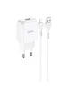 СЗУ HOCO N2 (1USB/2.1A) + USB - Lightning Белый