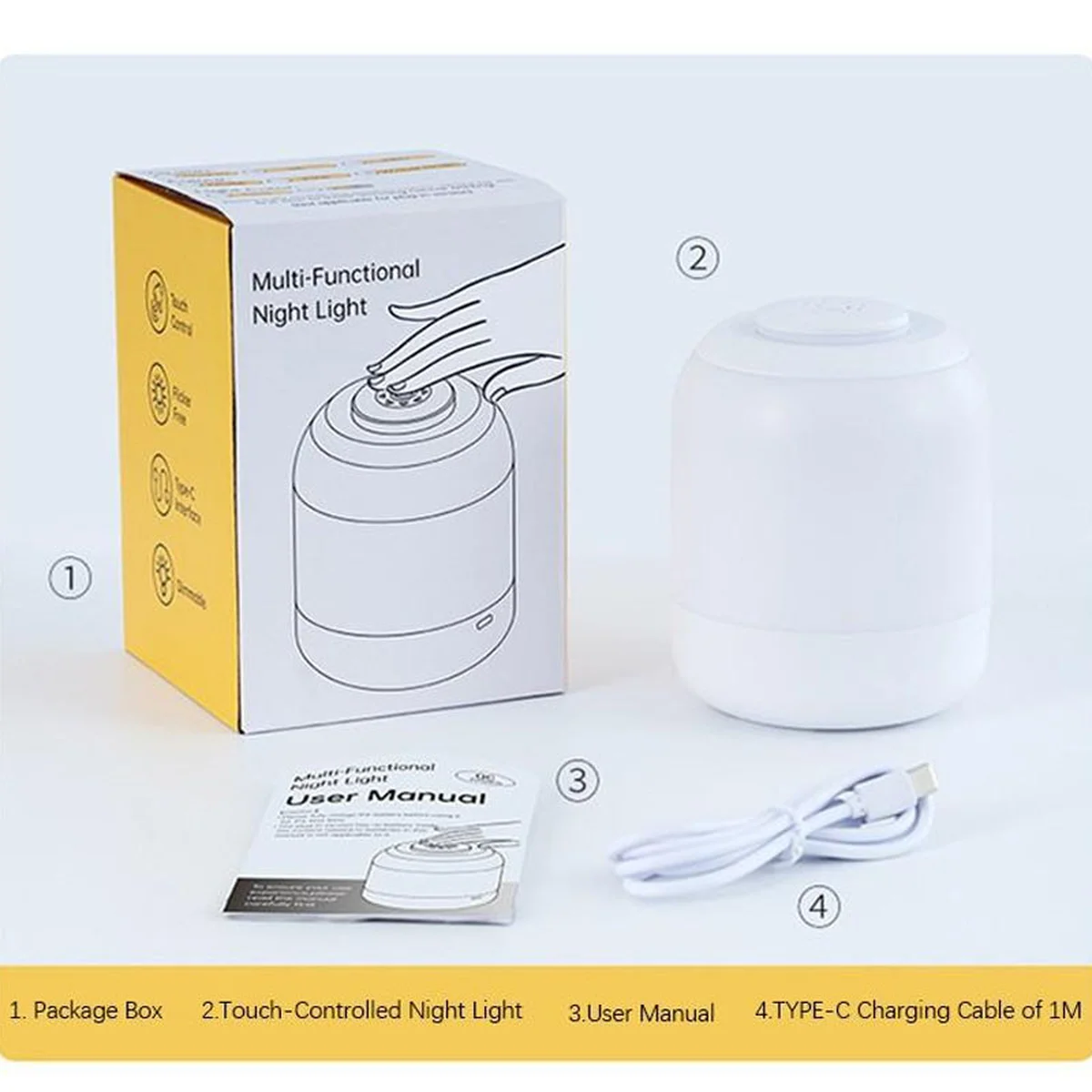 Настільний сенсорний LED світильник 3 colour light MZ-L2701 White