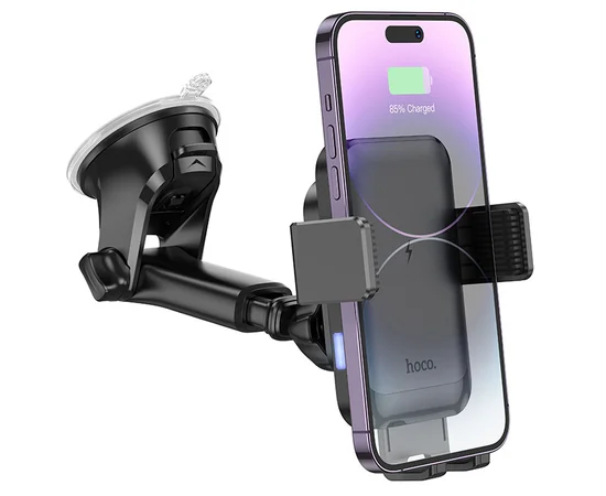 Автодержатель с БЗУ Hoco HW9 Climber Black / Gray