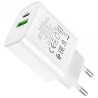 СЗУ Borofone BA55A PD20W+QC3.0 (1USB/1Type-C/3A) Белый