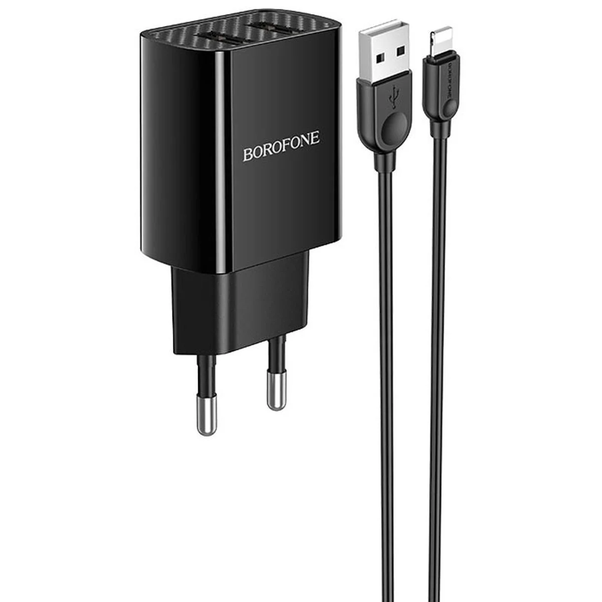 СЗУ Borofone BA53A Powerway (2USB/2.1A) + Lightning Чорний