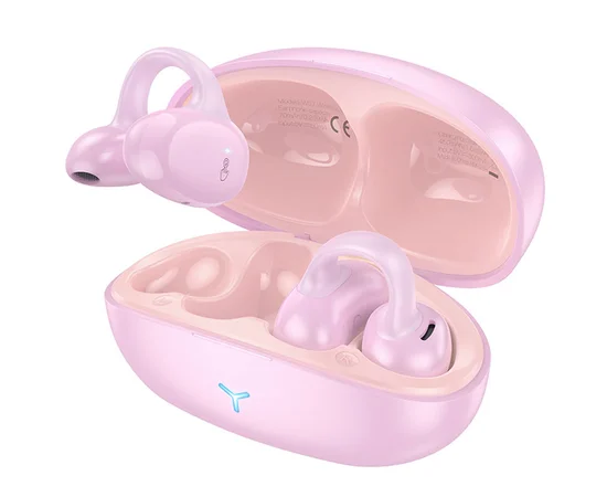 Бездротові навушники TWS Hoco EW57 Auspicious clip-on Pink fluff