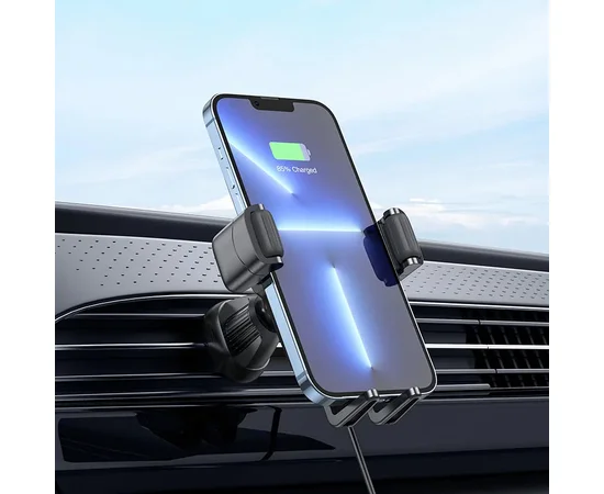 Автодержатель с БЗУ Hoco HW1 Pro Black