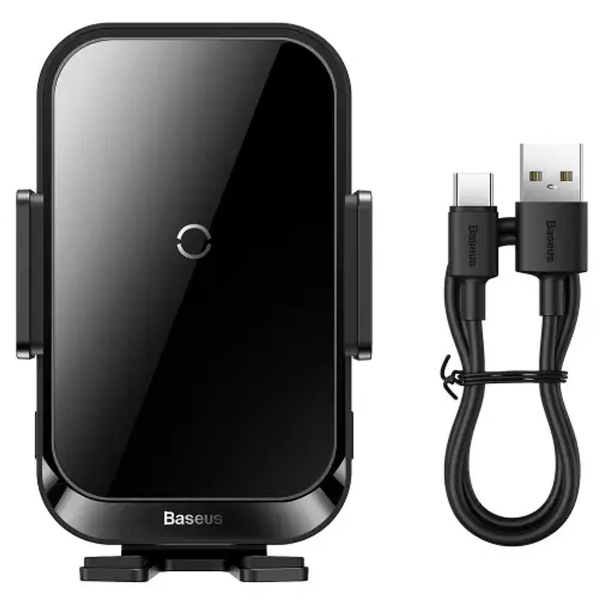 Автодержатель с БЗУ Baseus Halo Electric Wireless Charging Car Mount 15W (SUDD000001) Black