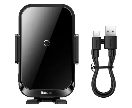 Автодержатель с БЗУ Baseus Halo Electric Wireless Charging Car Mount 15W (SUDD000001) Black