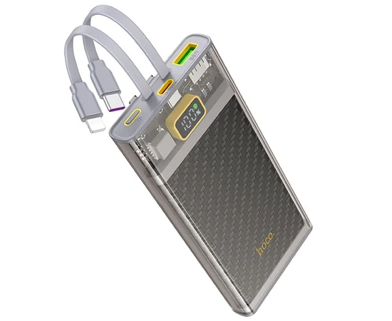 Портативное зарядное устройство Power Bank Hoco J104 Discovery Edition 22.5W with cable 10000 mAh Gray