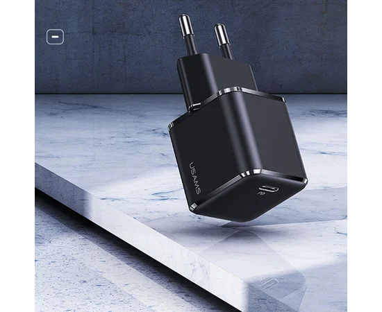 СЗУ Usams US-CC140 T42 25W Super Si (1Type-C/25W) Черный