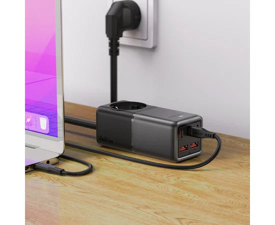 СЗУ Acefast Z2 PD75W GaN (3*USB-C+2*USB-A) Black gray