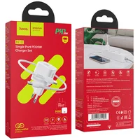 СЗУ HOCO N10 Starter single port PD 20W + Type-C to Lightning Білий