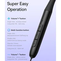 Беспроводные наушники Baseus Bowie P1 Half In-ear Neckband Wireless Earphones (NGPB000) Black