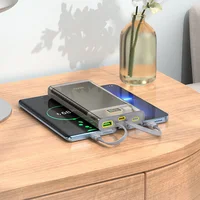 Портативное зарядное устройство Power Bank Hoco J104 Discovery Edition 22.5W with cable 10000 mAh Gray