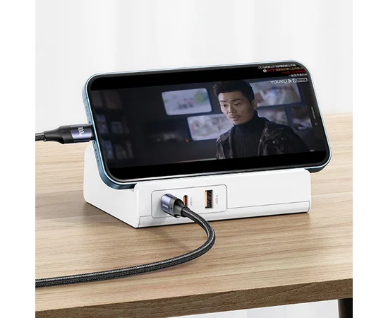 СЗУ Usams US-CC160 P1 65W Super Si Fast Charging USB Extension Socket White