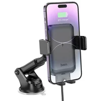 Автоутримувач із БЗУ Hoco HW9 Climber Black / Gray