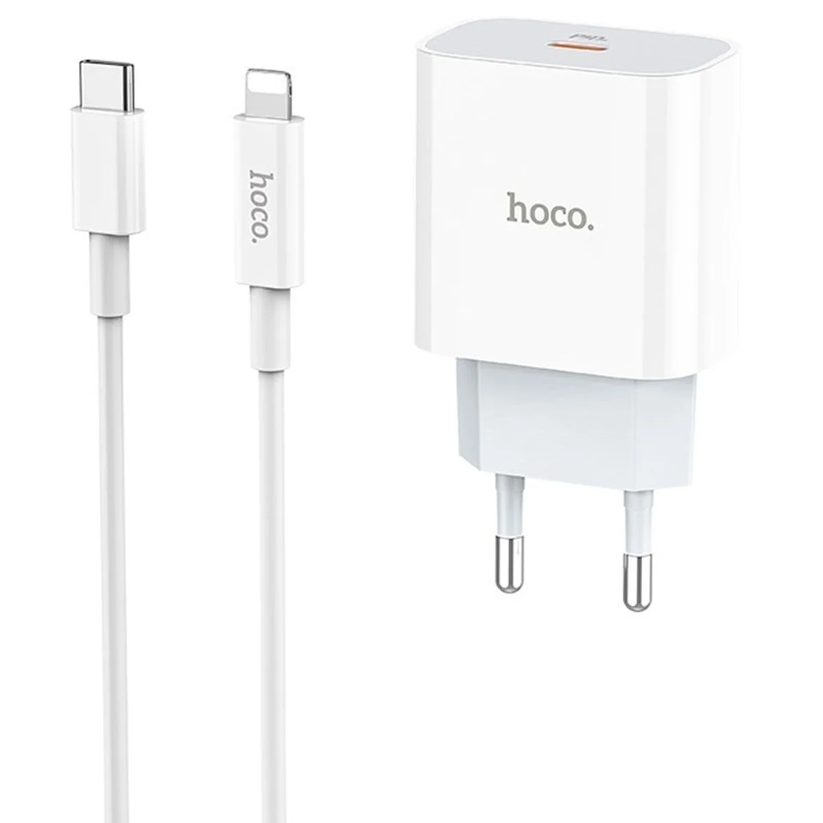 СЗУ Hoco C76A (1USB/PD) + Type-C to lightning Белый