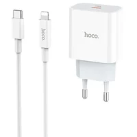 СЗУ Hoco C76A (1USB/PD) + Type-C to lightning Белый