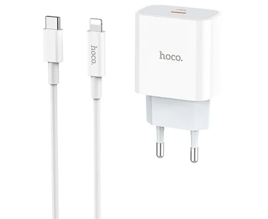 СЗУ Hoco C76A (1USB/PD) + Type-C to lightning Белый