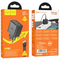 СЗУ Hoco N35 Streamer PD45W (2C) + Type-C to Type-C Black