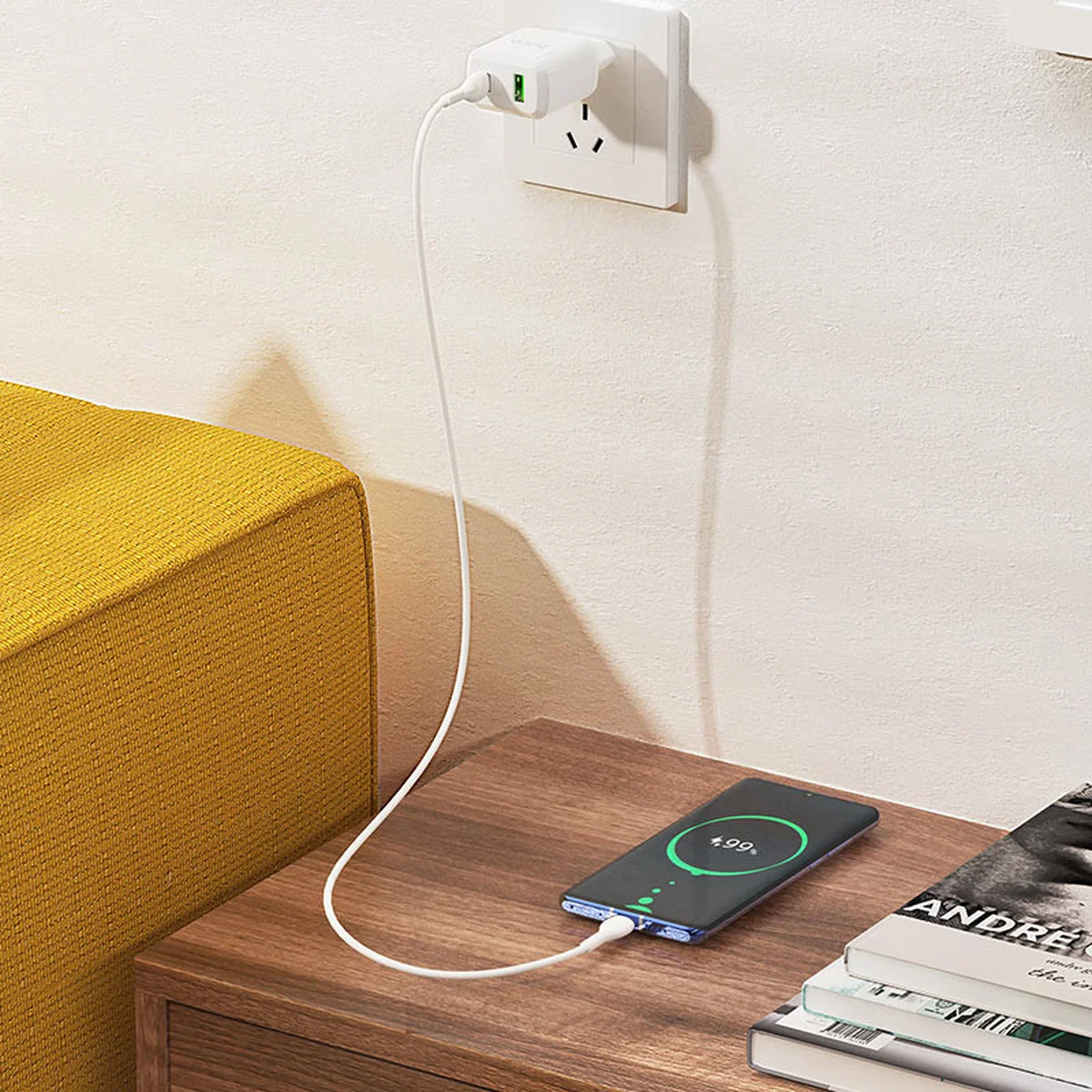 СЗУ Hoco N5 Favor 20W PD + QC3.0 Type-C to Type-C Білий